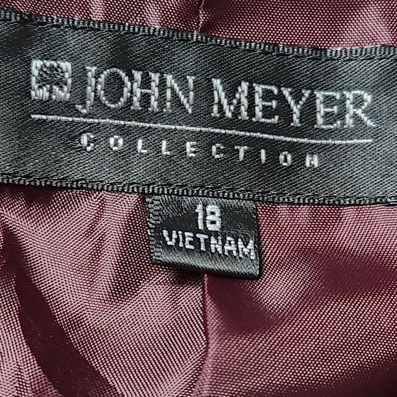 Size 18 Blazer Trench coat Collared long sleeves Wine color JOHN MEYER - Picture 14 of 15